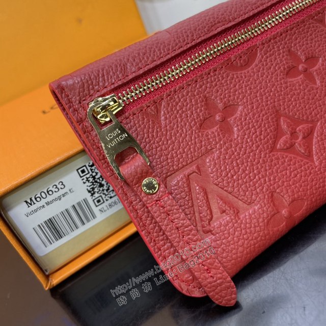 LV專櫃新款錢包 路易威登Monogram Empreinte皮革零錢包 M60633 LV紅色鑰匙包  ydh4422